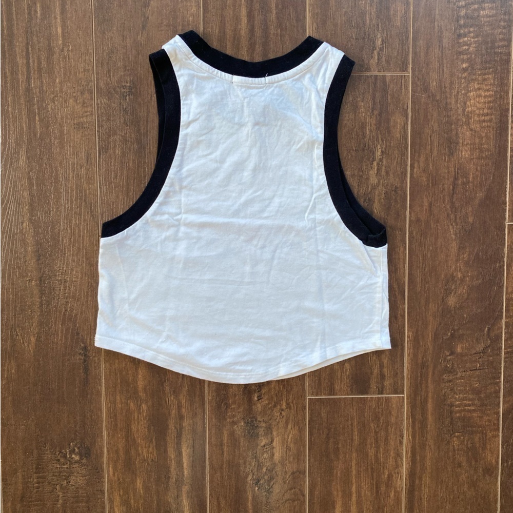 2/$10 Forever 21 White London Cropped Tank Small - Picture 7 of 7